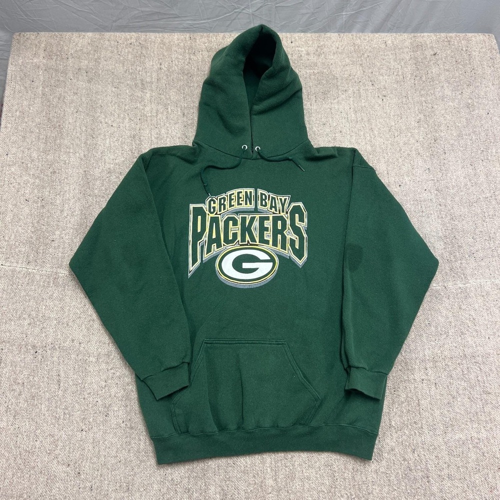 Vintage Green Bay Packers Hoodie Mens Large Green 1990s Logo 7